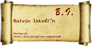 Balvin István névjegykártya